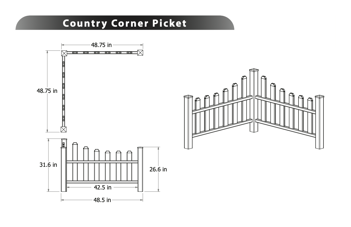 Picket Corner Fence Image
