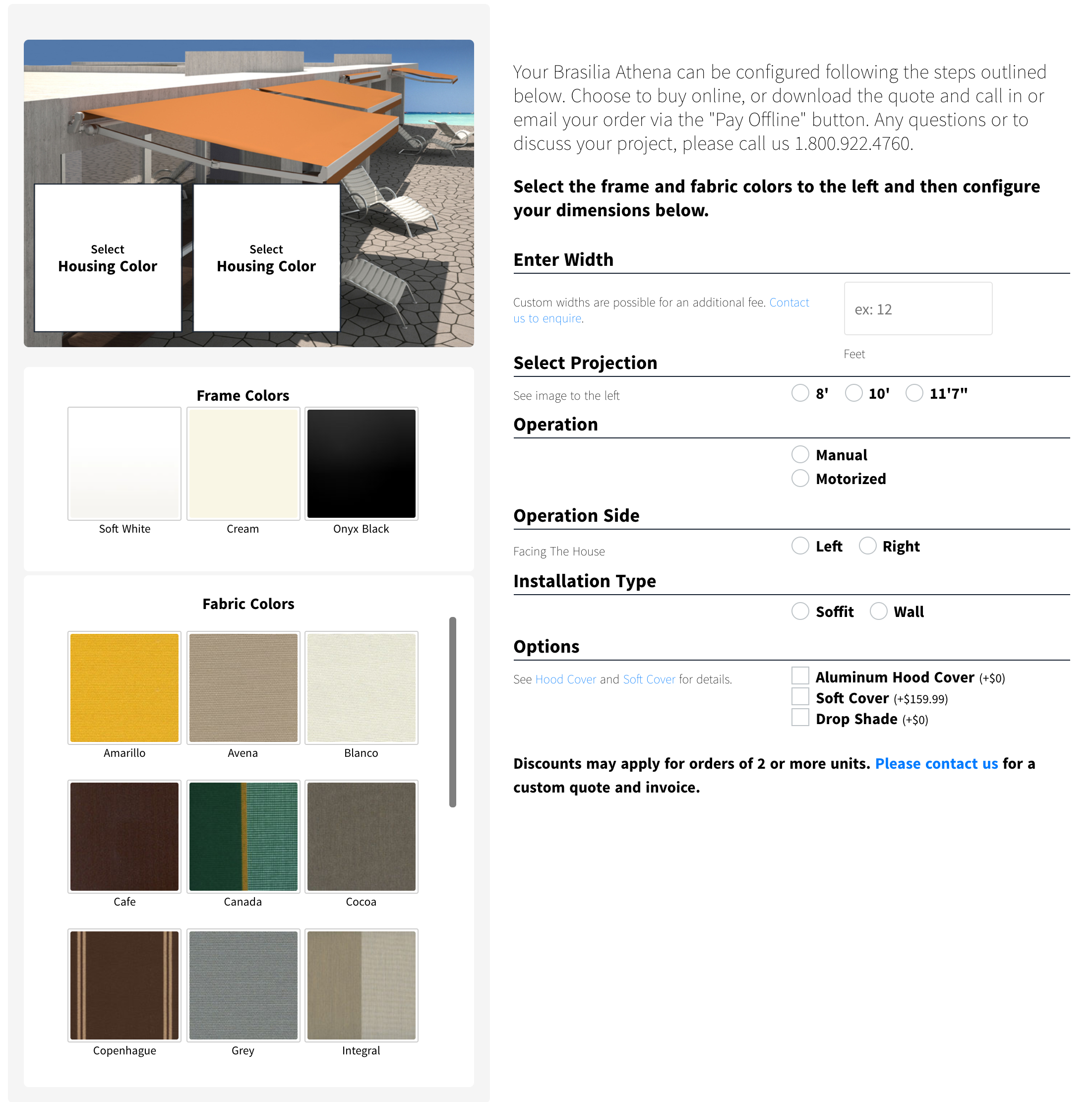 Screenshot of the Nushade Checkout Page