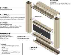 Exploded view of the screen walls installation
